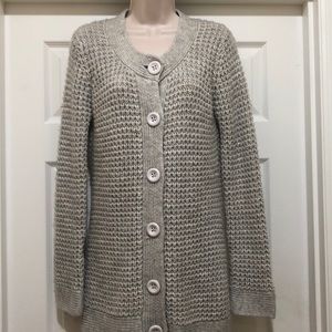 EUC Mossimo Light Grey Sparkly Cardigan Size M